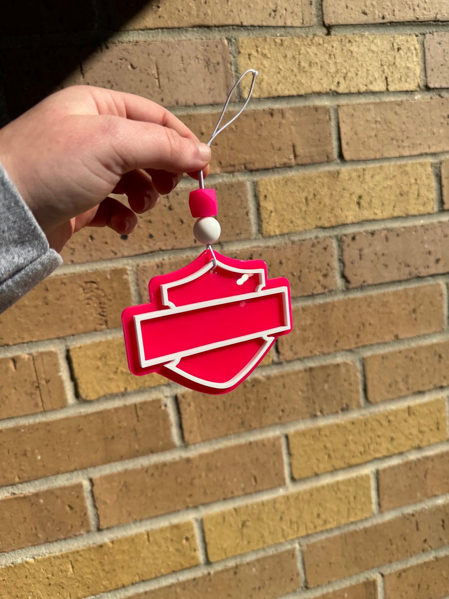 Harley Car Charm - White/Neon Pink