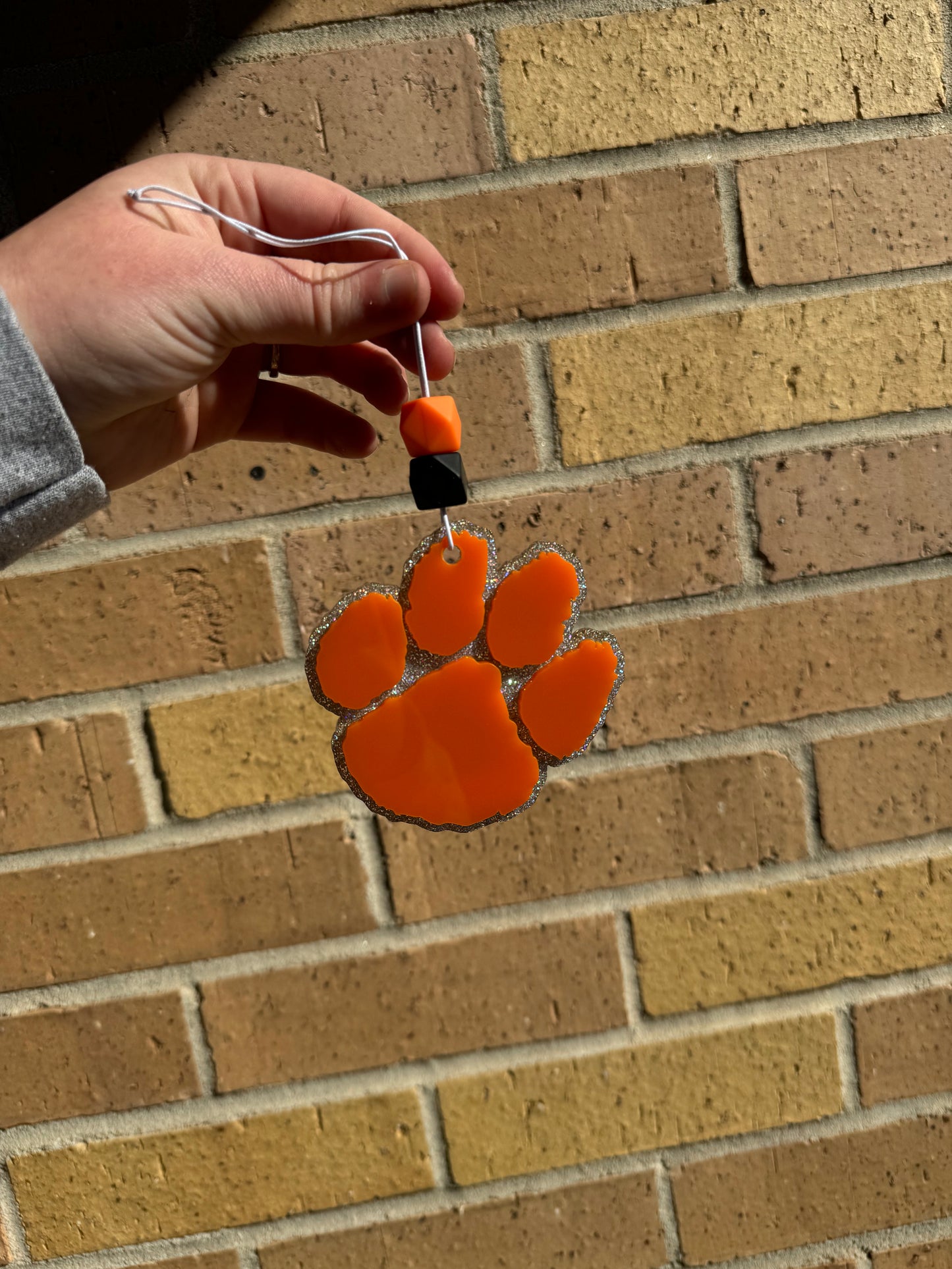 Clemson Car Charm Holo Sparkle