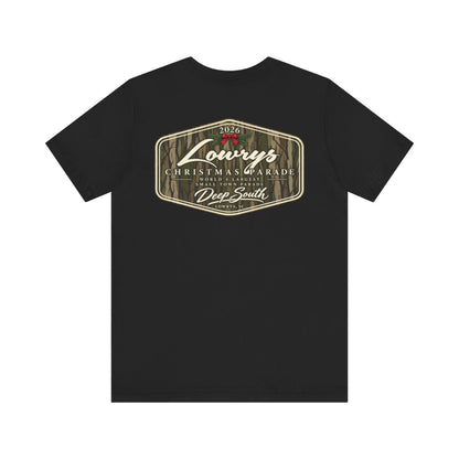 Lowrys Christmas Parade 2026 Camo Badge Tee (Black)