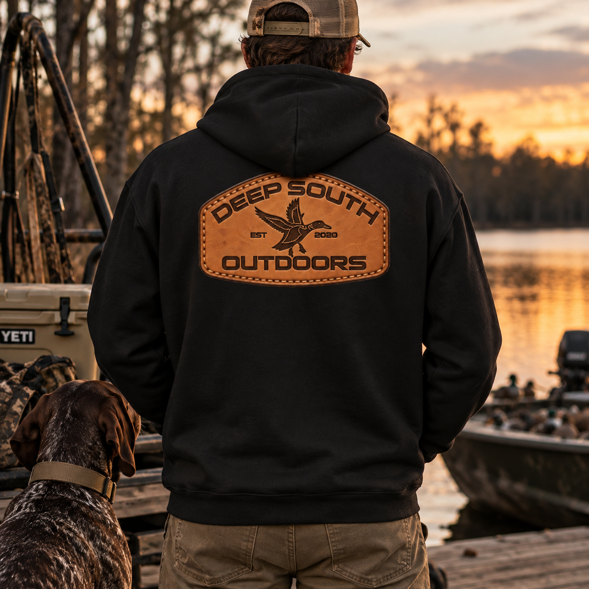 Deep South Leather Patch Hoodie