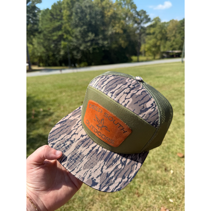 DSO Olive Green Bark Camo True Leather Patch