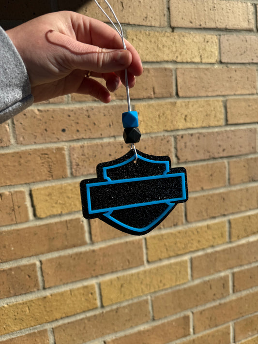 Harley Car Charm - Sky Blue / Black Tie Sparkle