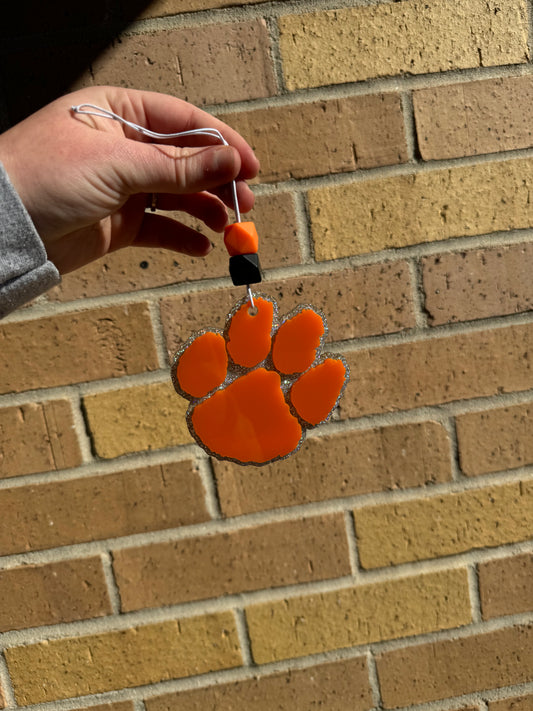 Clemson Car Charm Holo Sparkle