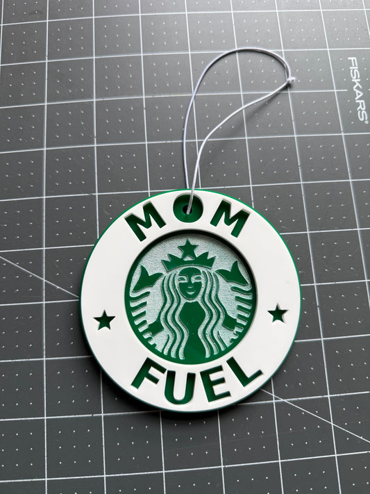 Mom Fuel Car Charm (White/Green)
