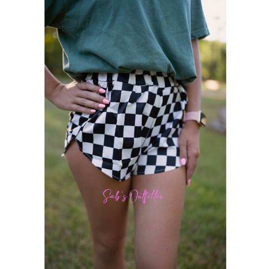 B&W Checker Shorts